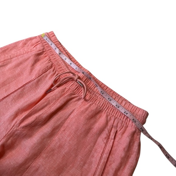 Athleta Retreat Linen Drawstring Waist Joggers Sunset Glow Garden Orange Size 12 - Picture 5 of 16